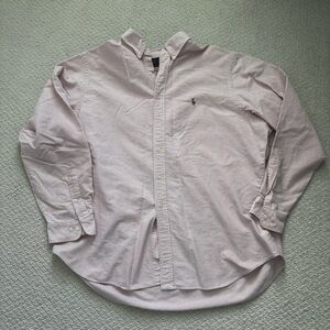 Ralph Lauren Pink and White Casual Button Down Shirt